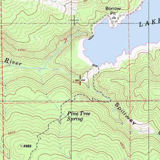 Topographic Map of Spillway Canyon, CA