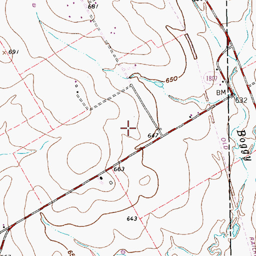 Topographic Map of Texas Department of Criminal Justice Sanders Estes Unit, TX