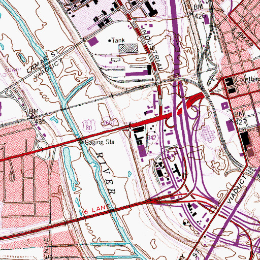 Topographic Map of Jesse R Dawson State Jail, TX