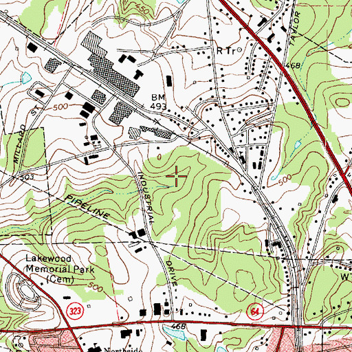 Topographic Map of Texas Department of Criminal Justice East Texas Multi - Use Facility, TX