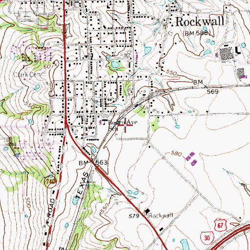 Topographic Map of Rockwall County Jail, TX