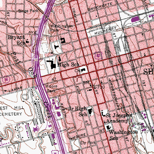 Topographic Map of Grayson County Jail, TX