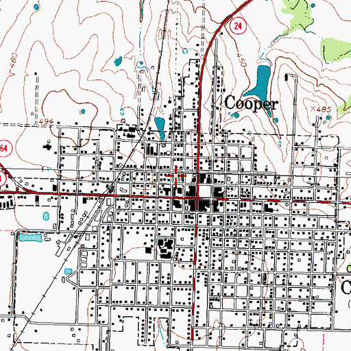 Topographic Map of Delta County Law Enforcement Center, TX
