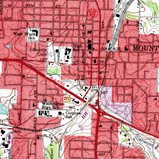 Topographic Map of Titus County Jail, TX