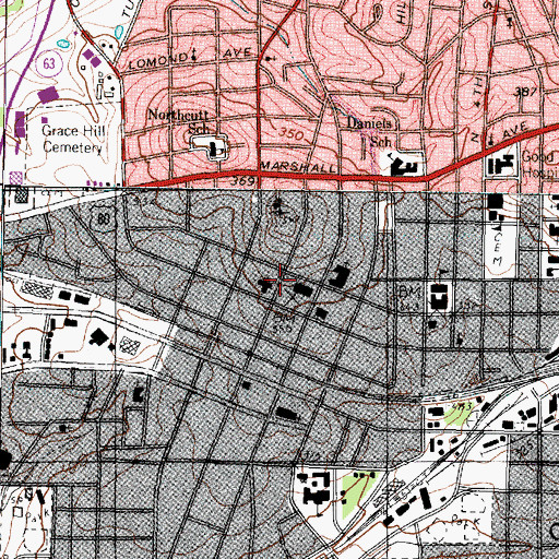 Topographic Map of Gregg County Jail, TX