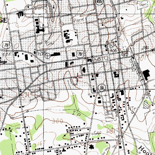 Topographic Map of Panola County Detention Center, TX