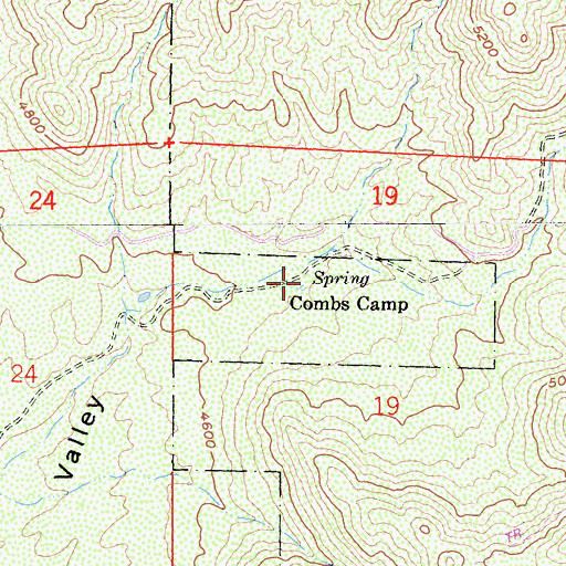 Topographic Map of Spring Combs Camp, CA