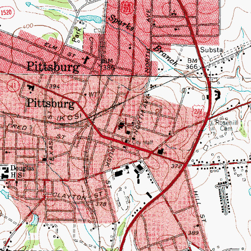 Topographic Map of Camp County Jail, TX