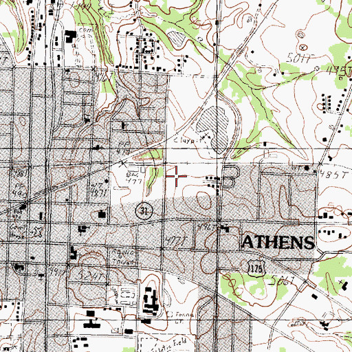 Topographic Map of Henderson County Jail, TX