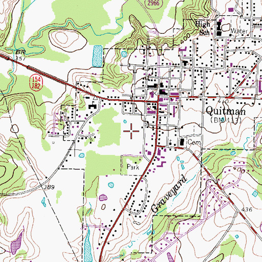 Topographic Map of Wood County Jail, TX