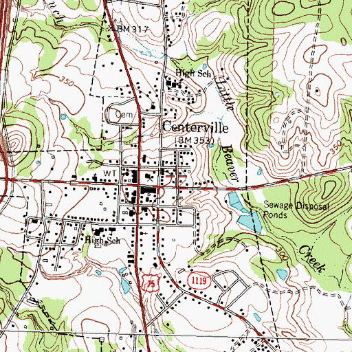 Topographic Map of Leon County Jail, TX