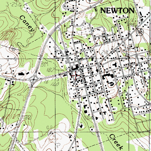Topographic Map of Newton County Law Enforcement Center, TX