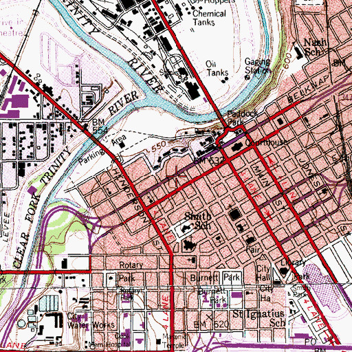 Topographic Map of Tarrant County Corrections Center, TX