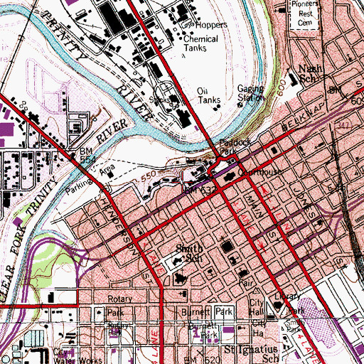 Topographic Map of Tarrant County Jail Belknap Facility, TX