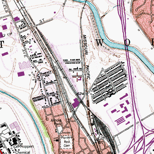 Topographic Map of Tarrant County Jail Cold Springs Facility, TX