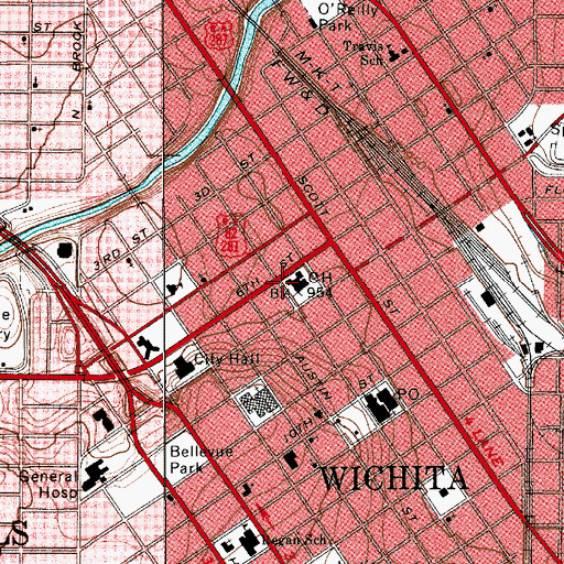Topographic Map of Wichita County Jail, TX