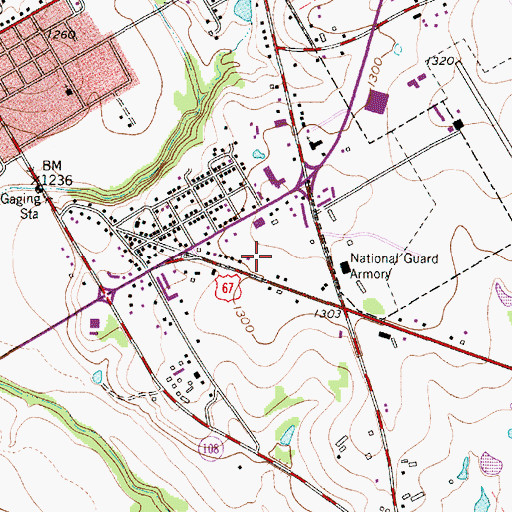 Topographic Map of Erath County Jail, TX
