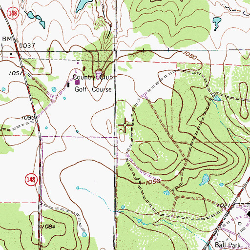 Topographic Map of Jack County Jail, TX