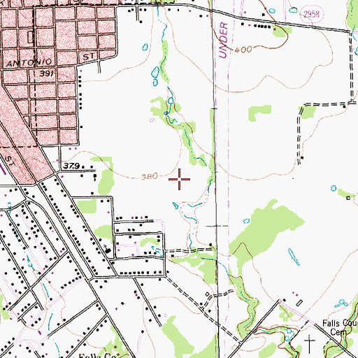 Topographic Map of Falls County Jail, TX