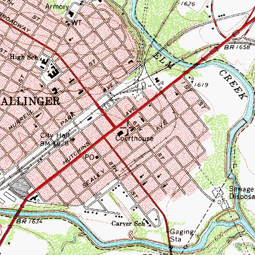 Topographic Map of Runnels County Jail, TX