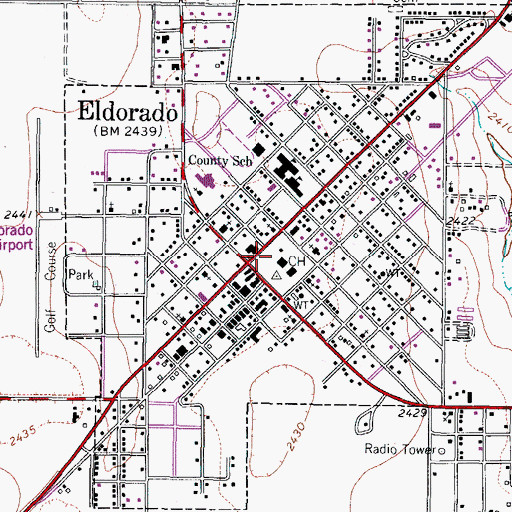 Topographic Map of Schleicher County Jail, TX