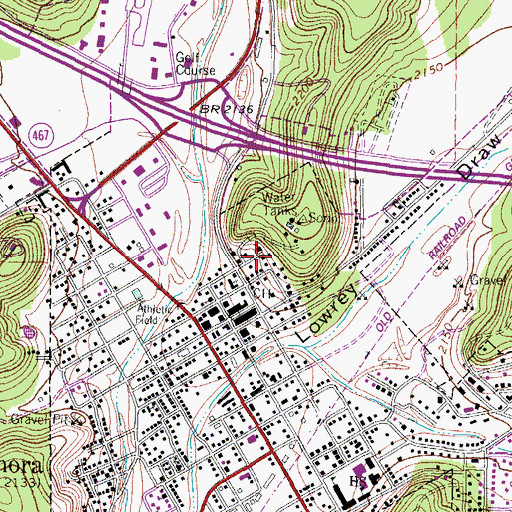 Topographic Map of Sutton County Jail, TX