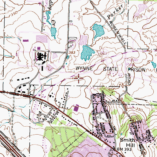 Topographic Map of Walker County Jail, TX
