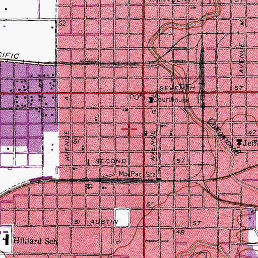 Topographic Map of Matagorda County Jail, TX