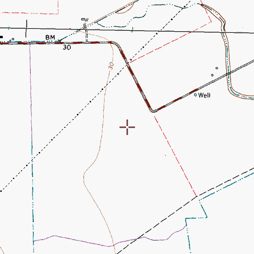 Topographic Map of Brazoria County Jail, TX