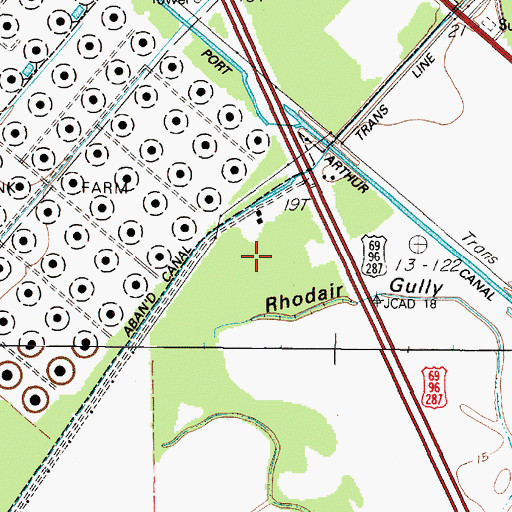 Topographic Map of Jefferson County Correctional Facility, TX