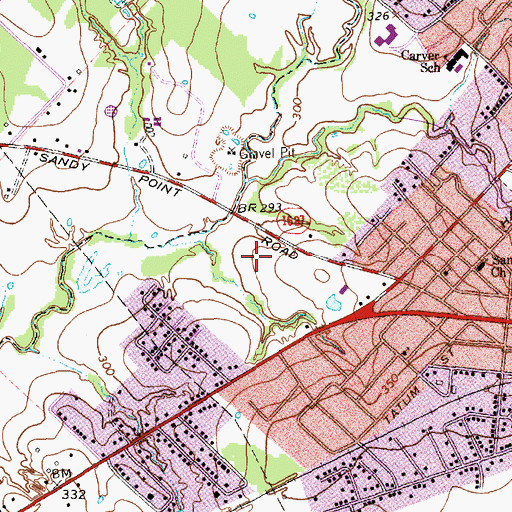 Topographic Map of Brazos County Detention Center, TX