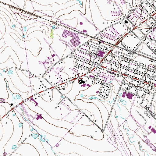 Topographic Map of Burleson County Jail, TX
