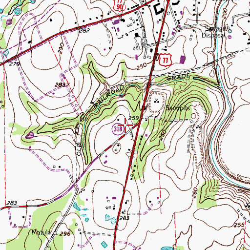 Topographic Map of Lavaca County Jail, TX