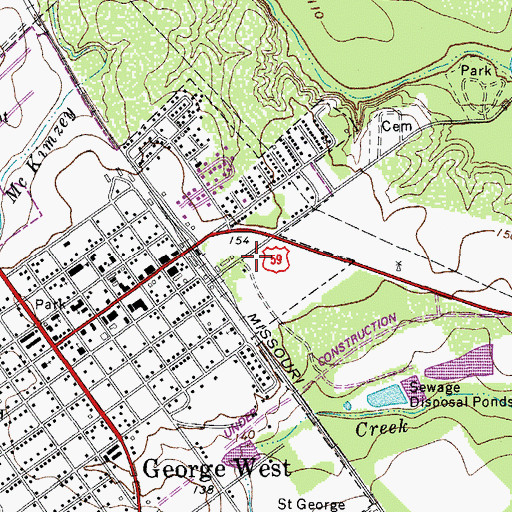 Topographic Map of Live Oak County Jail, TX