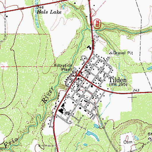 Topographic Map of McMullen County Jail, TX