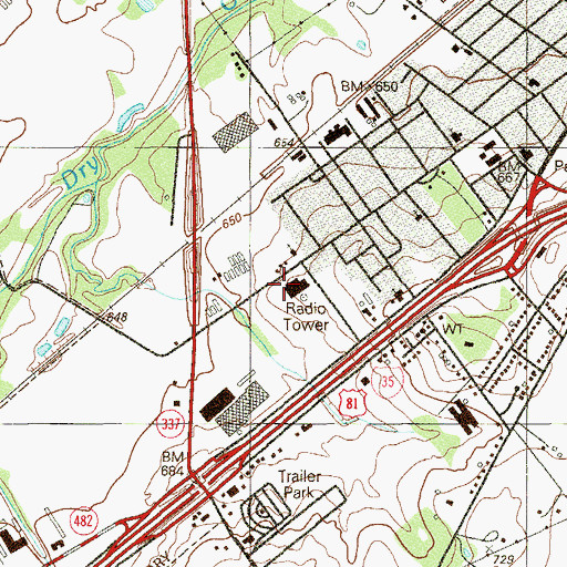 Topographic Map of Comal County Jail, TX