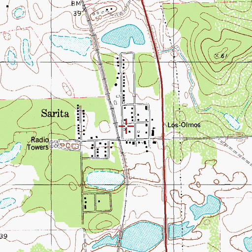 Topographic Map of Kenedy County Jail, TX