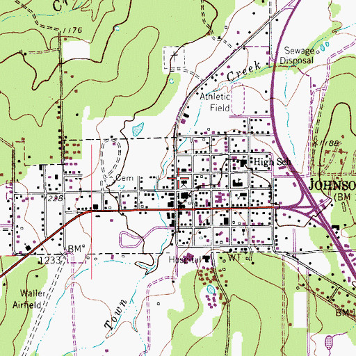 Topographic Map of Blanco County Jail, TX