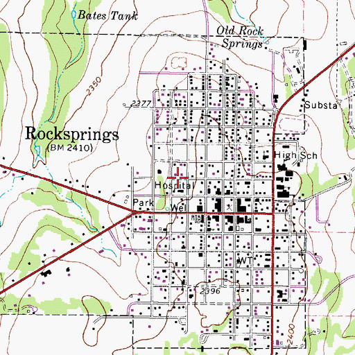 Topographic Map of Edwards County Detention Center, TX
