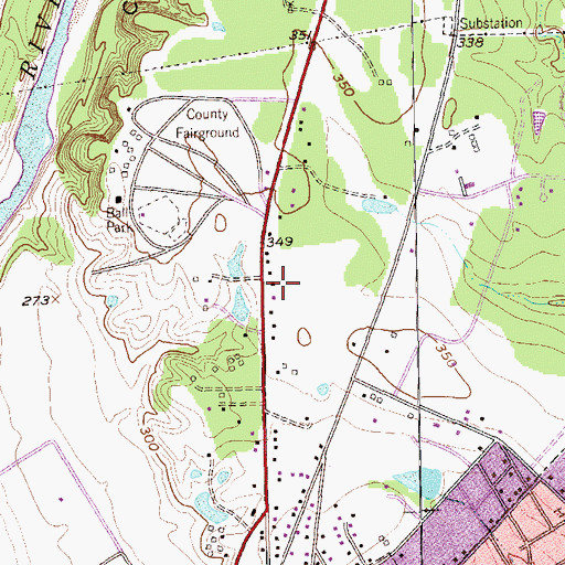 Topographic Map of Fayette County Jail, TX