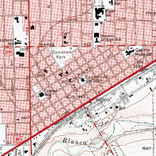 Topographic Map of Deaf Smith County Jail, TX