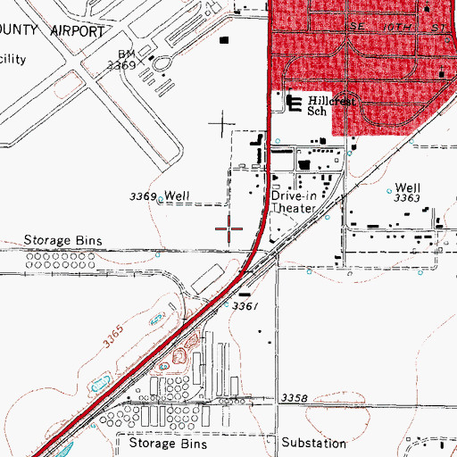 Topographic Map of Hale County Jail, TX