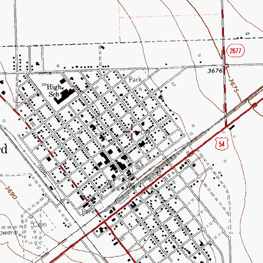 Topographic Map of Sherman County Jail, TX