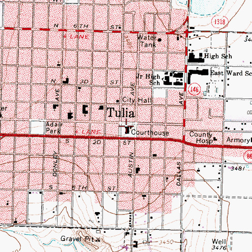 Topographic Map of Swisher County Jail, TX