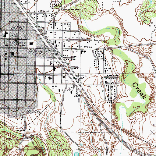Topographic Map of Hall County Jail, TX