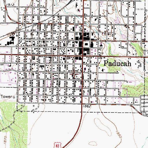 Topographic Map of Cottle County Jail, TX