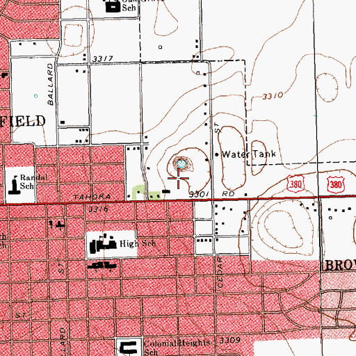 Topographic Map of Terry County Law Enforcement Center, TX