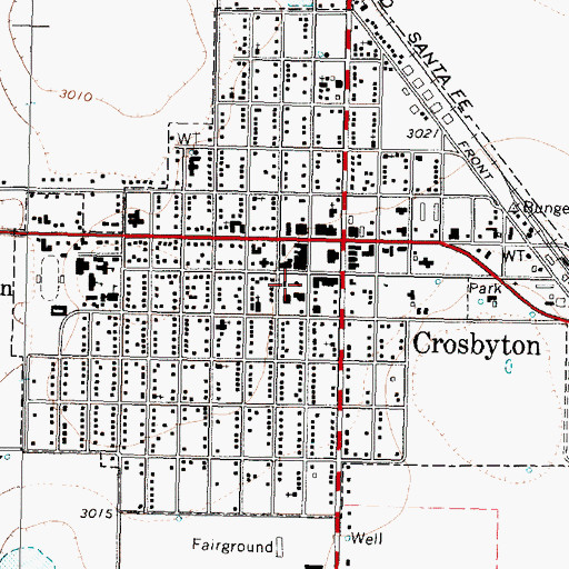 Topographic Map of Crosby County Jail, TX