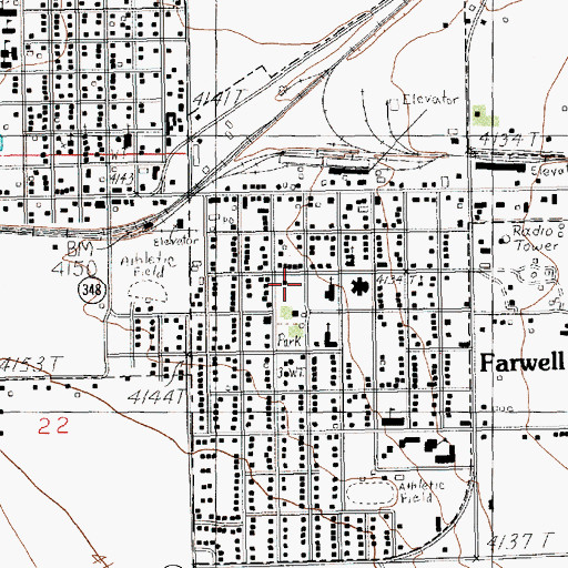Topographic Map of Parmer County Jail, TX