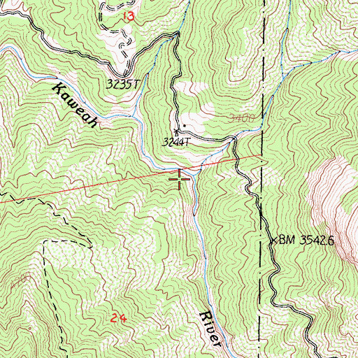Topographic Map of Squirrel Creek, CA